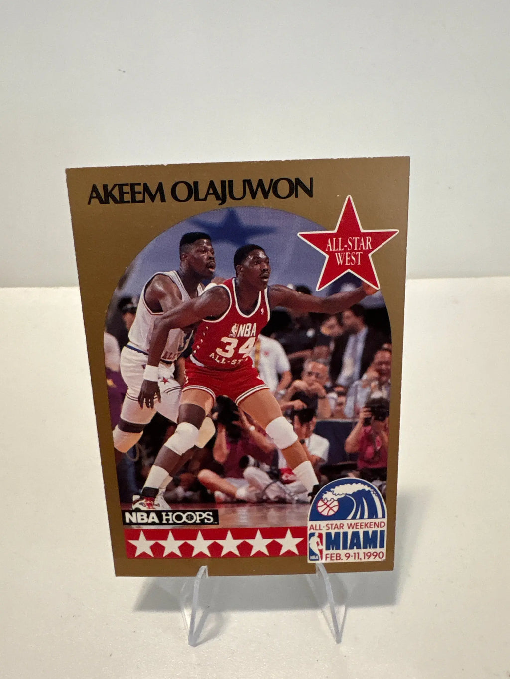 NBA Hoops 1990 Akeem Olajuwon Basketball Card All-Star Weekend Miami