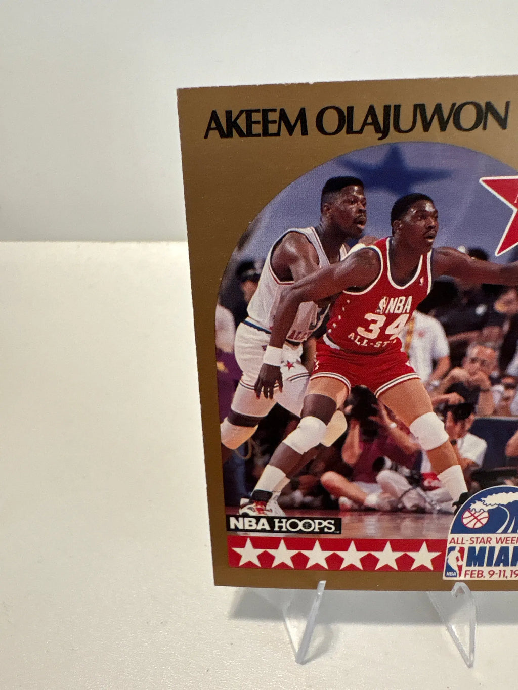 NBA Hoops 1990 Akeem Olajuwon Basketball Card All-Star Weekend Miami