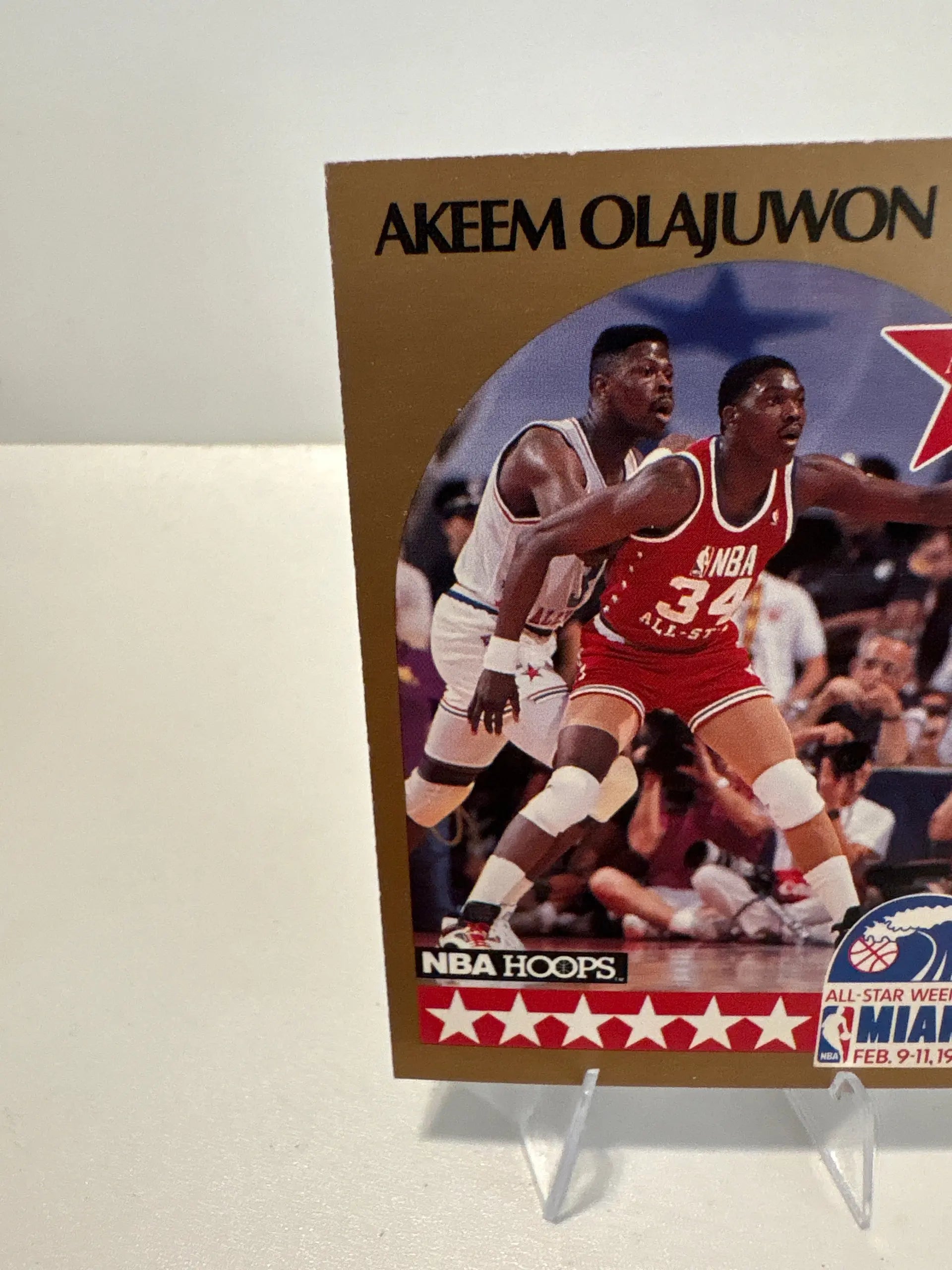 NBA Hoops 1990 Akeem Olajuwon Basketball Card All-Star Weekend Miami