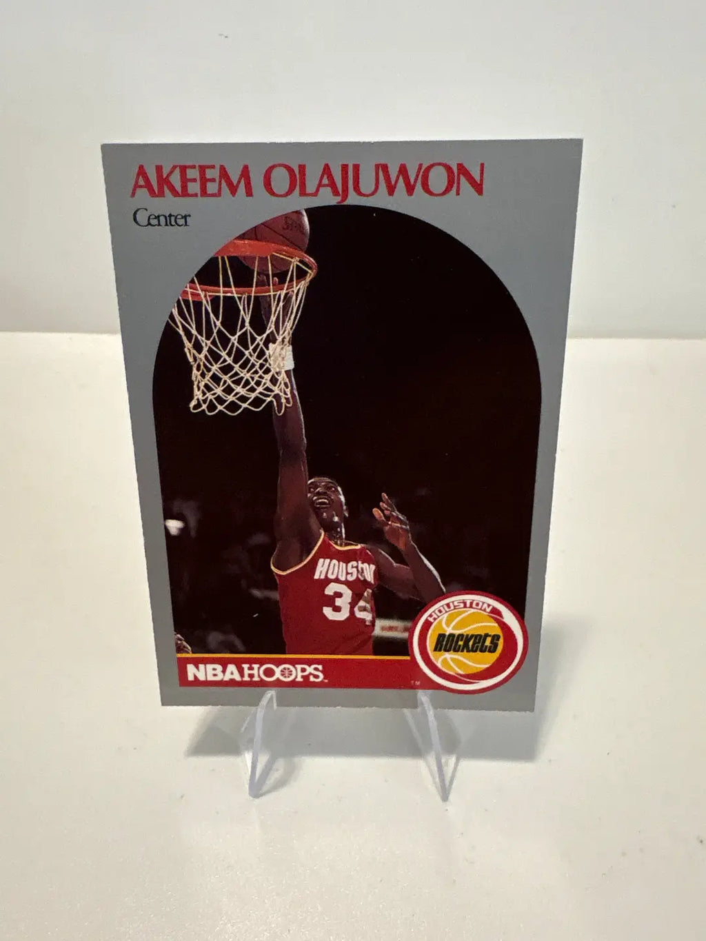 NBA Hoops Akeem Olajuwon Houston Rockets Basketball Card Vintage 1990