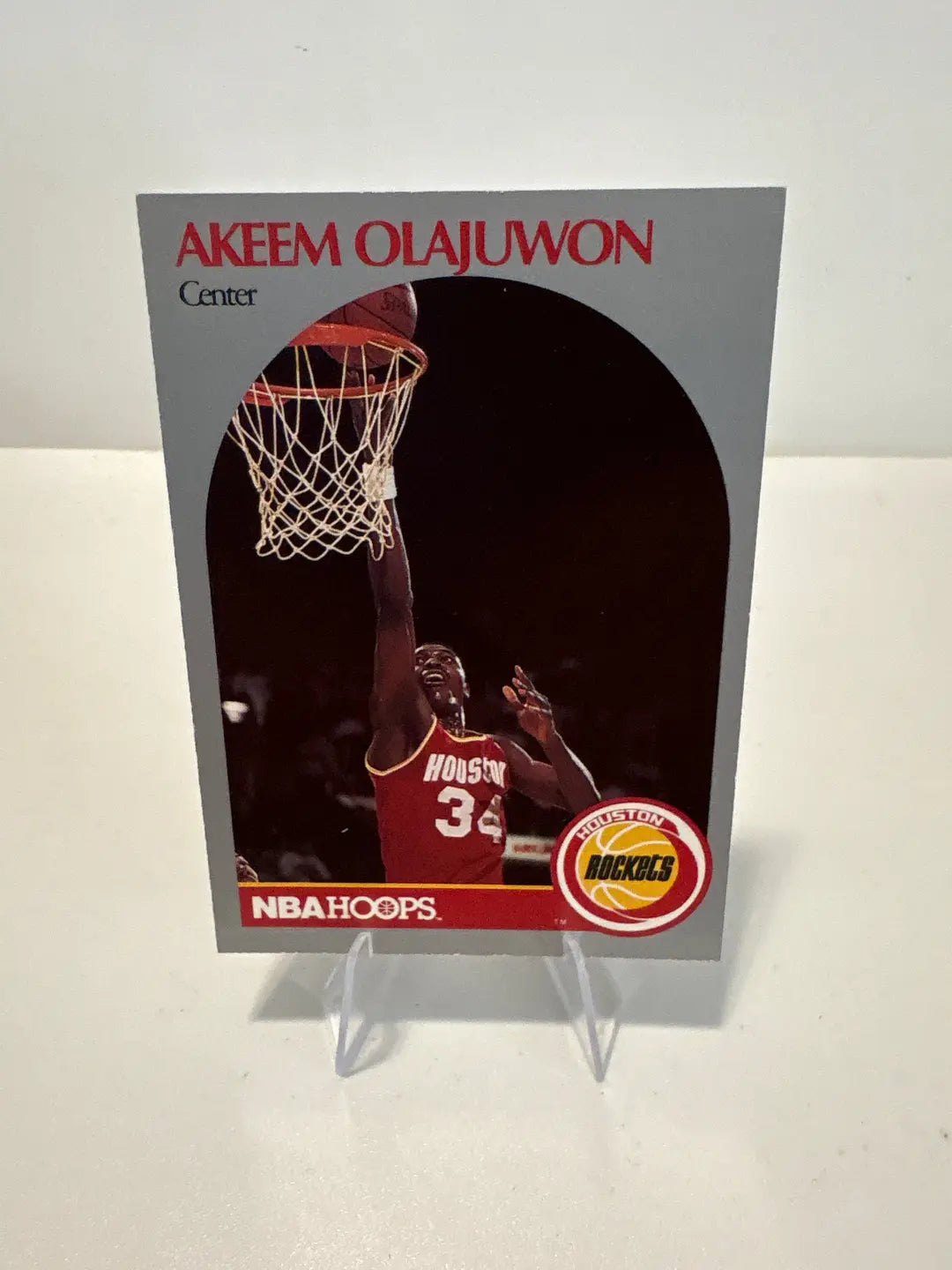 NBA Hoops Akeem Olajuwon Houston Rockets Basketball Card Vintage 1990