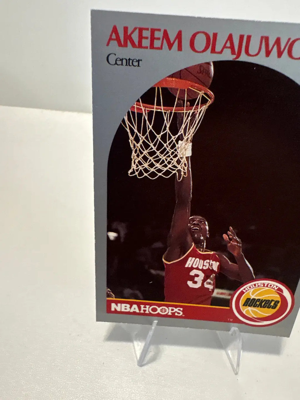 NBA Hoops Akeem Olajuwon Houston Rockets Basketball Card Vintage 1990