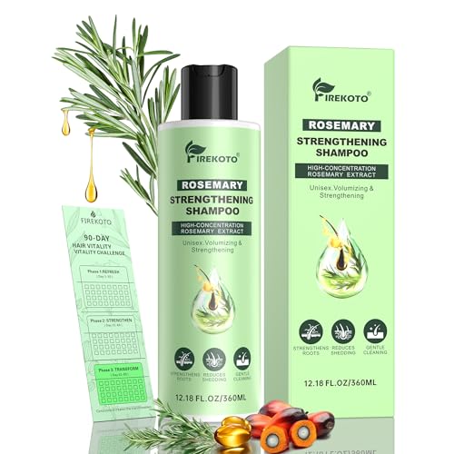 Firekoto Rosemary Strengthening Shampoo - Exfoliates and Prevents Breakage 360ml