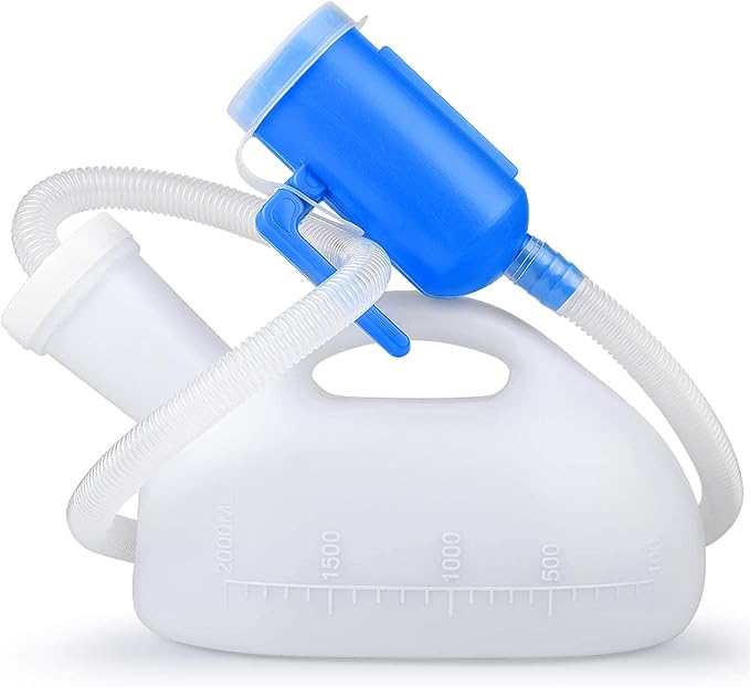 Portable Urinals for Men, 68 OZ, Spill Proof, 45" Hose