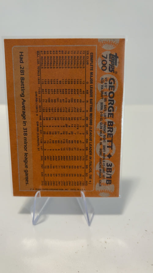 1988 Topps Tiffany #700 George Brett EX or better