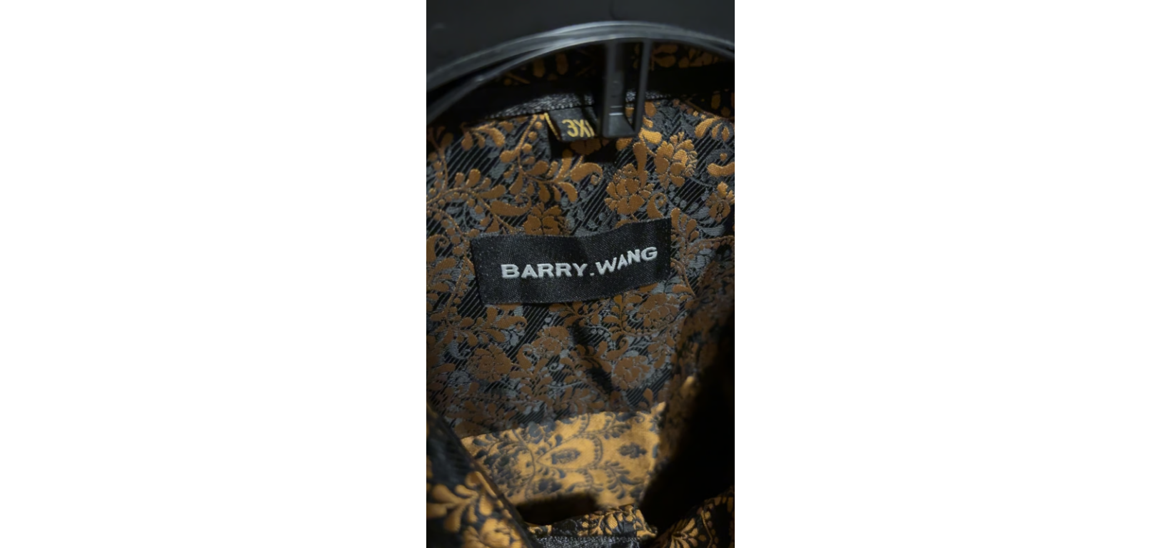Barry Wang Silky Floral Men’s Long Sleeve Shirt