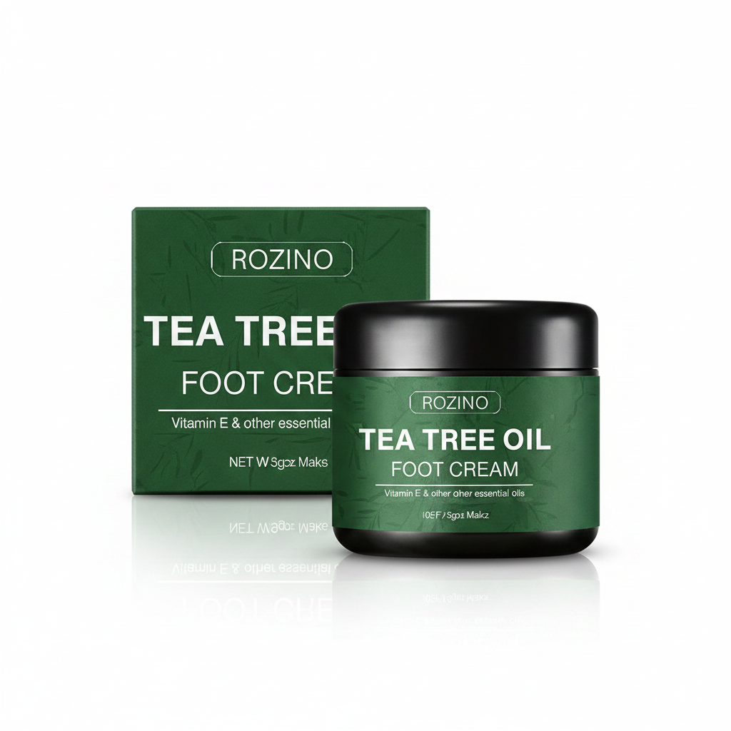 Rozino Tea Tree Oil Foot Cream for Itchy Skin, Foot Odor & Toe Nail Care