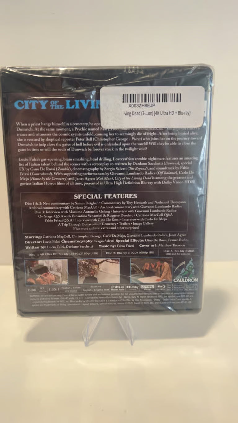 Cauldron Films City of the Living Dead 4K UHD Blu-ray 1980 Lucio Fulci Comm.