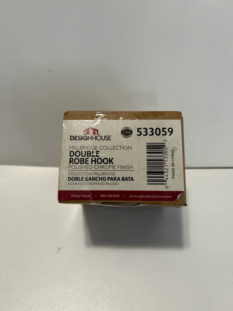 Design House 533059 Millbridge Double Robe Hook - Chrome