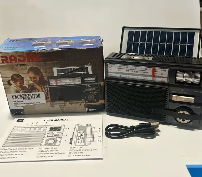 MG005 Portable Radio AM FM Shortwave with Bluetooth Speaker, Transistor Radio pre-owned
