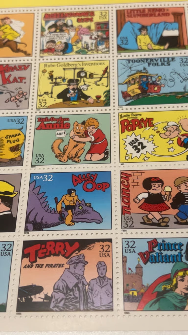 COMIC STRIP CLASSICS USPS .32 CENT STAMP! COMPLETE SHEET OF 20 MINT MNH