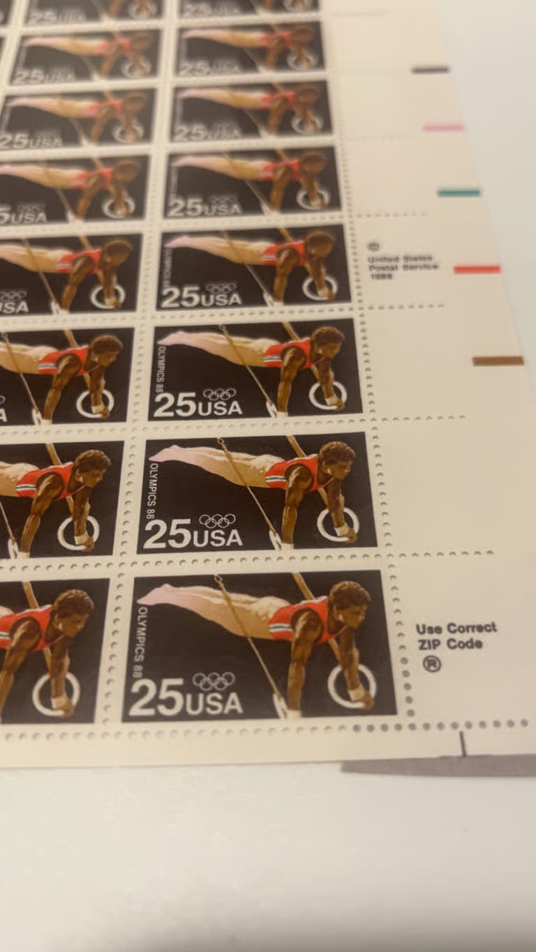 Scott #2380 Seoul Olympics Gymnast Sheet of 50 Stamps - MNH LR