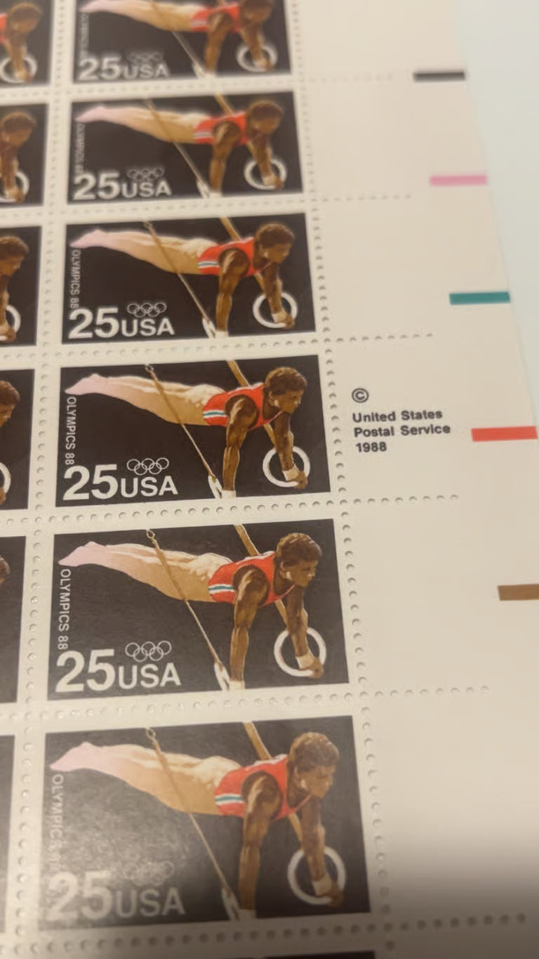 Scott #2380 Seoul Olympics Gymnast Sheet of 50 Stamps - MNH LR