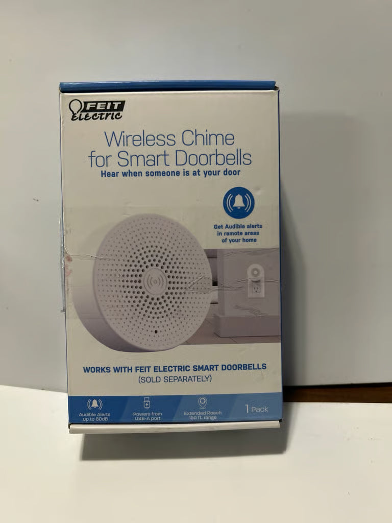 Feit Electric USB Powered Doorbell Speaker Wireless Chime for Smart Doorbell NEW