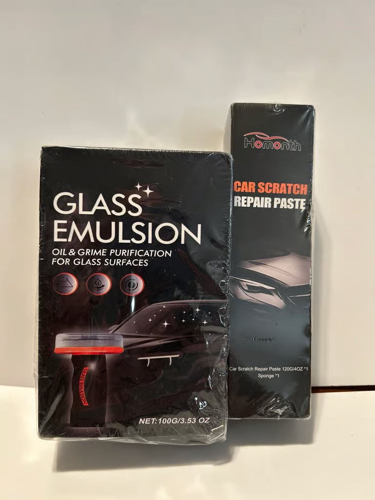 Glass Emulsion and car scratch repair paste combo