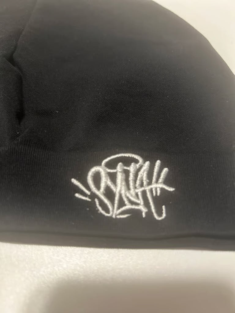 SYNA Black Skull Cap w/ SYNA Logo, One Size, Unisex Adults