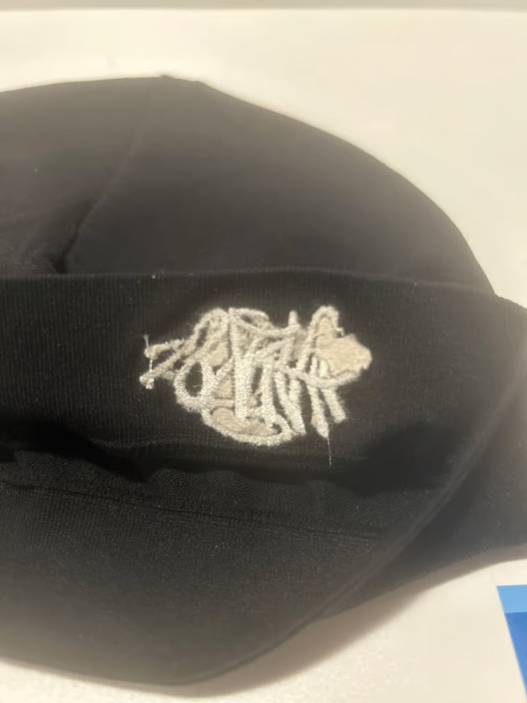 SYNA Black Skull Cap w/ SYNA Logo, One Size, Unisex Adults