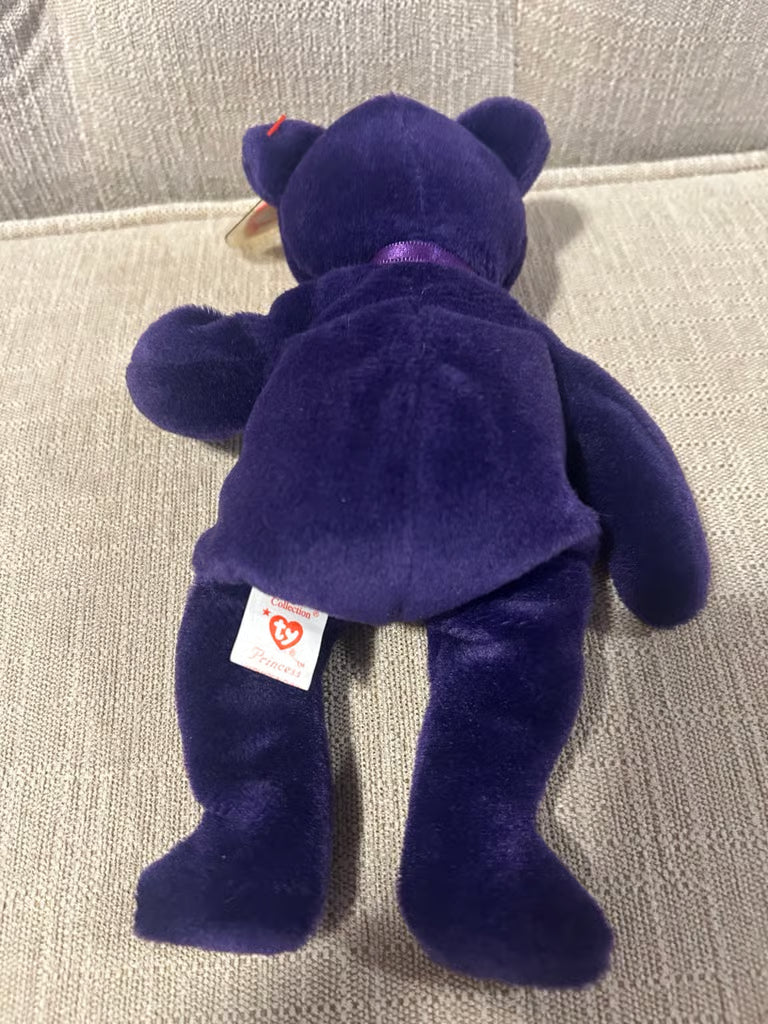 Rare Ty Beanie Baby PRINCESS The Diana Bear 1997 PE Pellets excellent