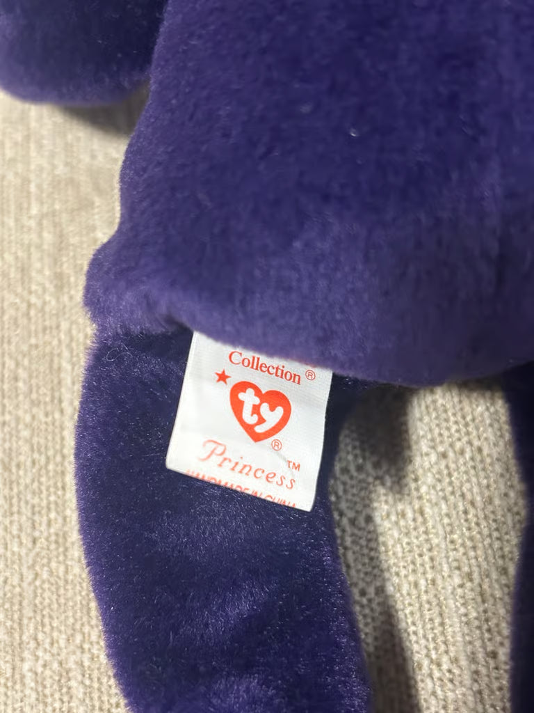 Rare Ty Beanie Baby PRINCESS The Diana Bear 1997 PE Pellets excellent