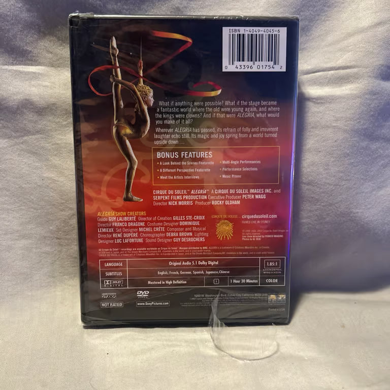 CIRQUE DU SOLEIL ALEGRIA - DVD SIGILLATO