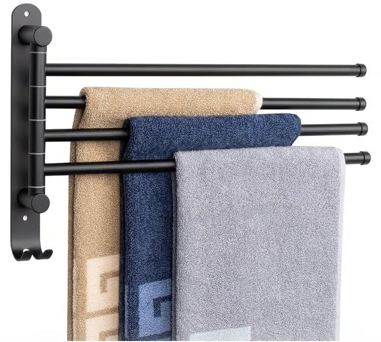 Indoor Outdoor Towel Holder Swing Out Towel Rack with Five Towel Bars for Hot tu