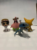 Lot of 4 Funko Pops loose no box- Blue, Patrick, moonwalker, and Alakazam Pre-owned