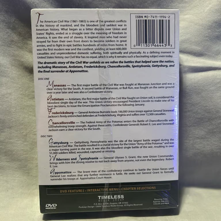 Civil War Battlefields 2-Disc DVD Set new