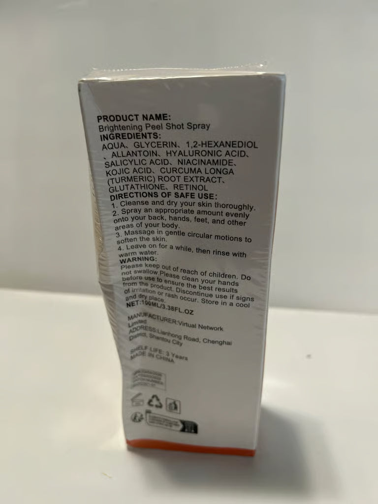 Velmara Peel Shot Brightening Peel Shot Spray,refreshes &renews Dull Skin